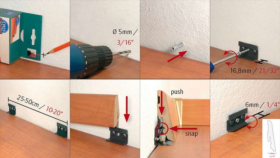 Установка плинтусов на пол