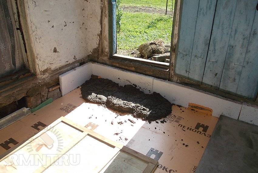 Замена деревянного пола на бетонный в квартире