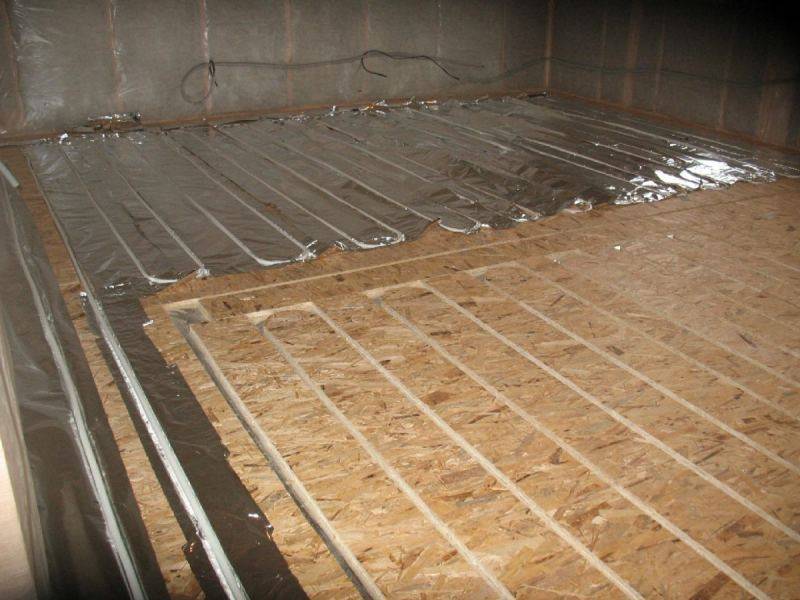 Сухая стяжка для теплого водяного пола: без бетонной, бетон