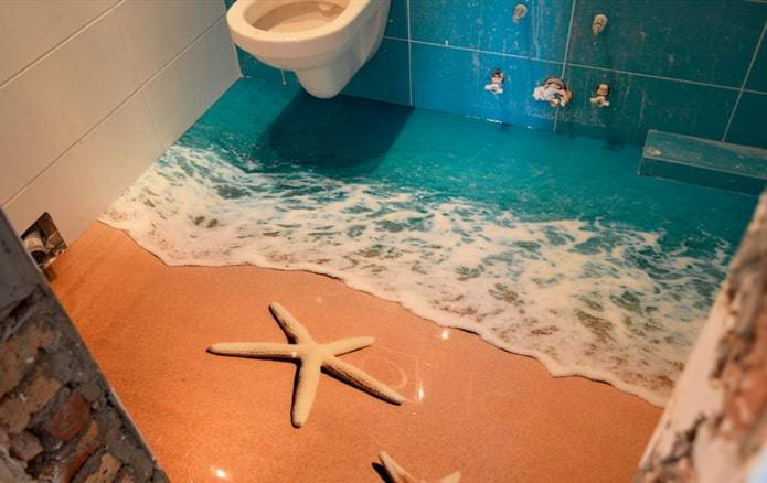 Наливной пол для ванной комнаты