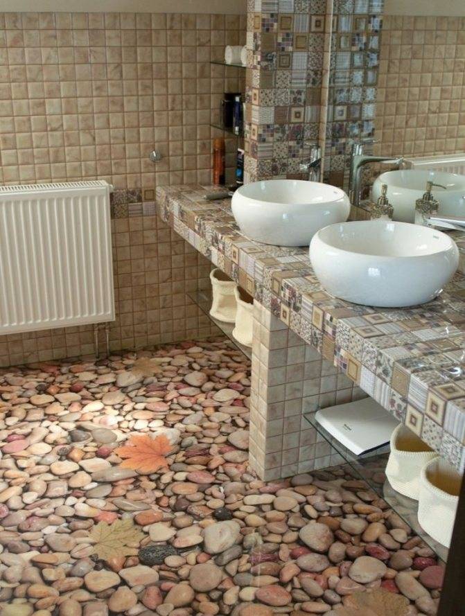 Пол ванной комнаты в деревянном доме