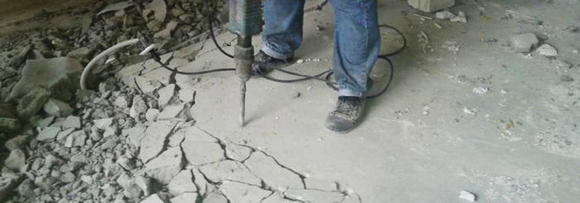 Как снять слой бетона с пола, демонтаж старой стяжки