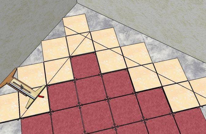 Пошаговая инструкция укладки напольной плитки по диагонали