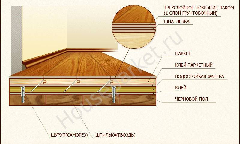Правила укладки паркетной доски на деревянный пол