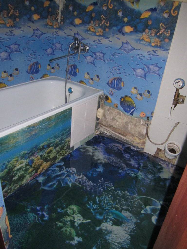 3d полы в ванной:  фото, цены и монтаж своими руками