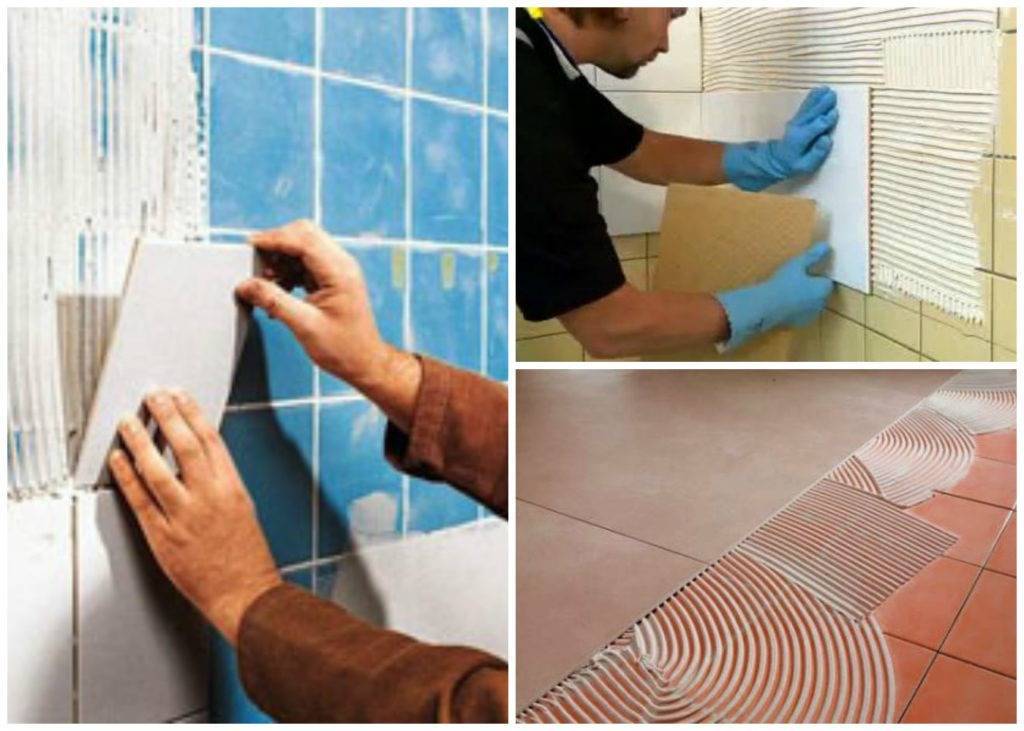 Правильно ли мастер укладывает плитку в ванной, если промазывает поверхность не полностью