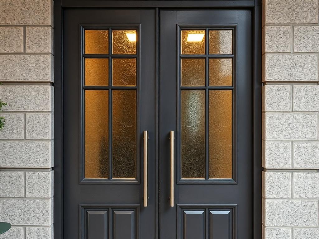 glass for a metal doorфото