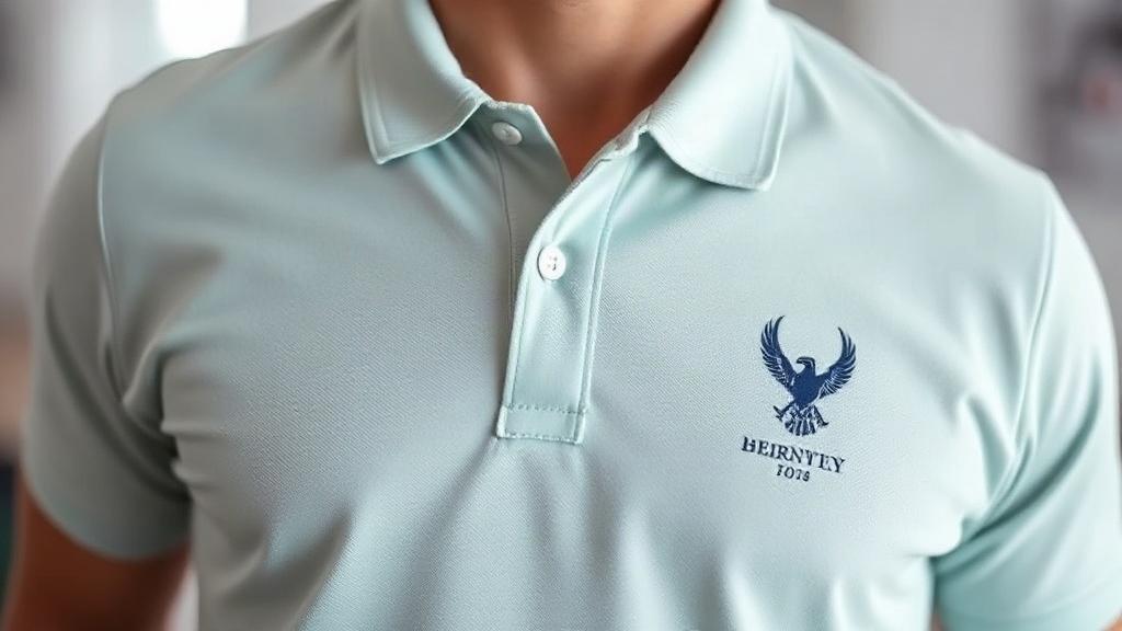 Polo shirt with a logo. Polo shirt with a logo.фото