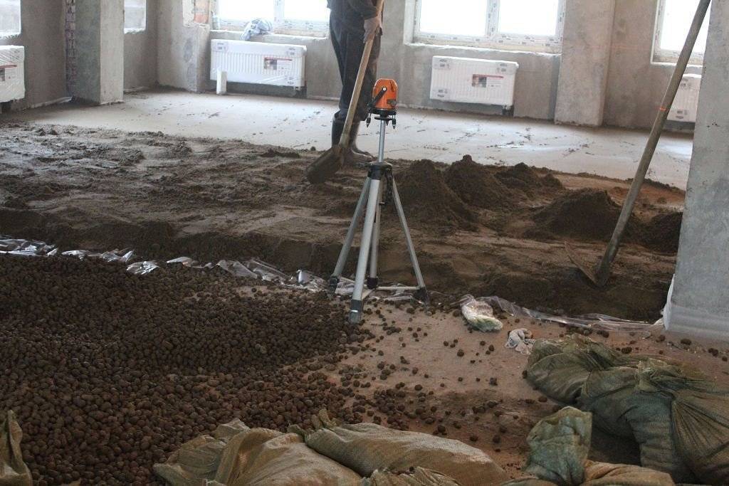 Стяжка пола с керамзитом