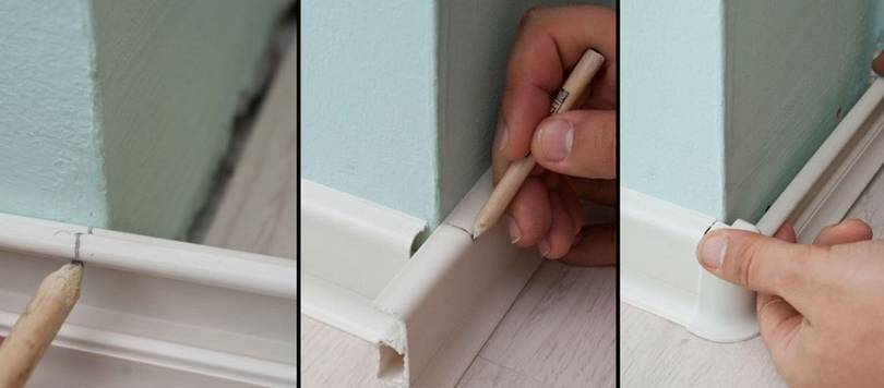 Монтаж плинтусов с кабель каналом: пошаговое выполнение работ в помощь домашнему мастеру