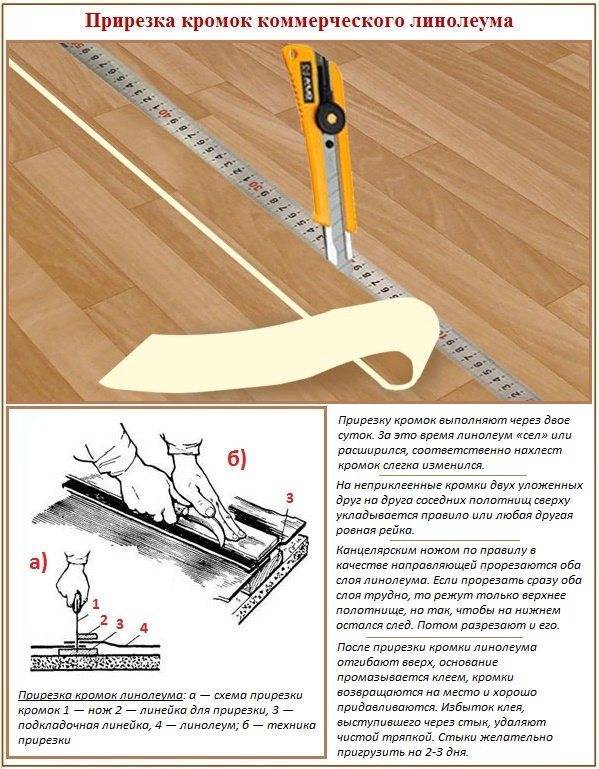 Как стелить линолеум на бетонный пол - варианты и пошаговая инструкция!