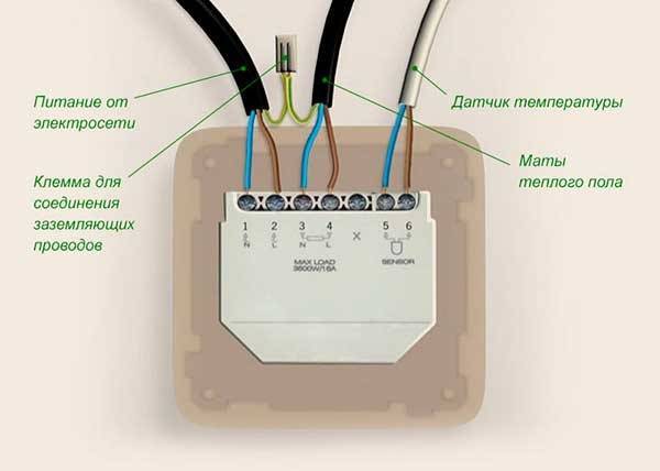 Подключение теплого пола к терморегулятору: как правильно подключить регулятор, схема, как соединить с датчиком
