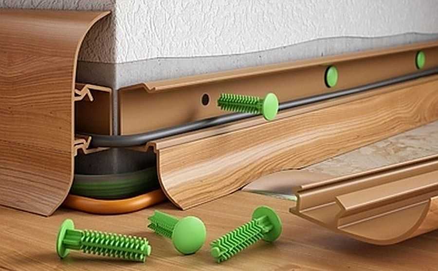 Как установить пластиковые плинтуса