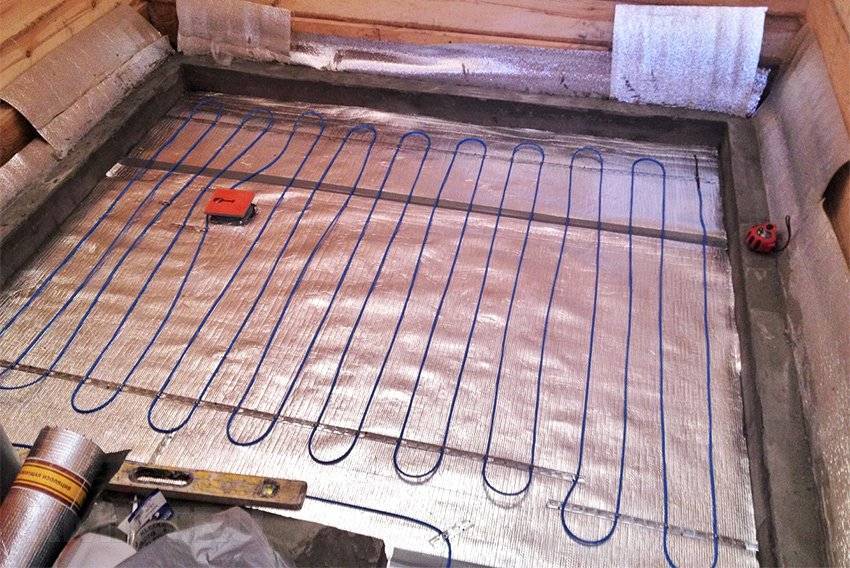 Теплые полы в бане своими руками