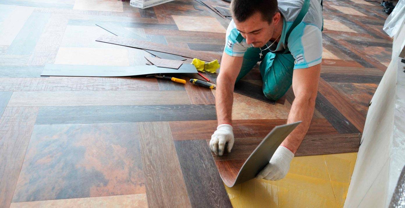 Укладка пвх плитки на пол