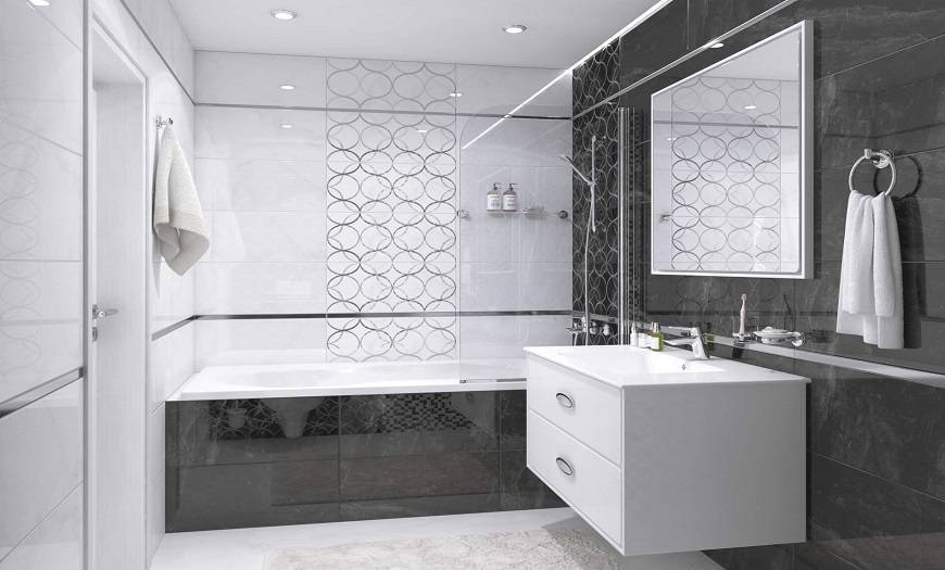 Фото-примеры оформления и декора ванной комнаты плиткой: 7 идей по комбинированию