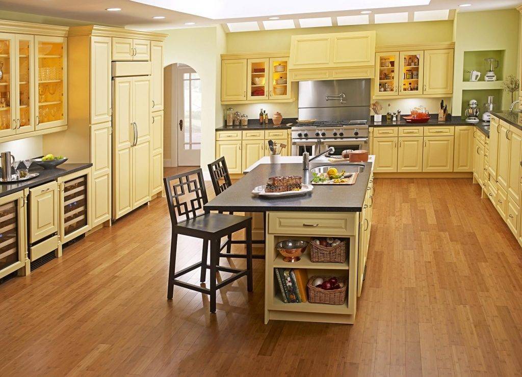 Напольное покрытие для кухни - какой пол лучше сделать на кухне, фото дизайна комбинированного пола на кухне.кухня — вкус комфорта