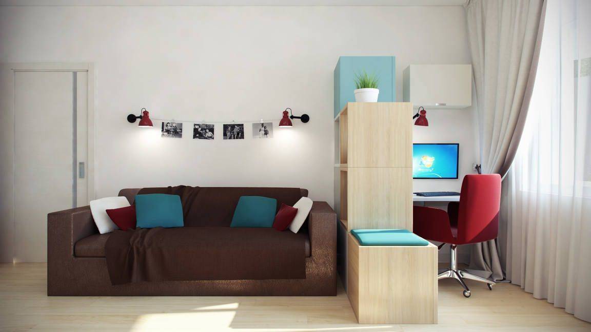 Как расставить мебель в однокомнатной квартире: 35 фото