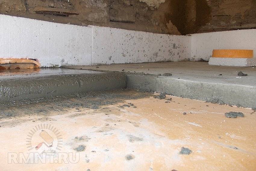 Замена деревянного пола на бетонный в квартире