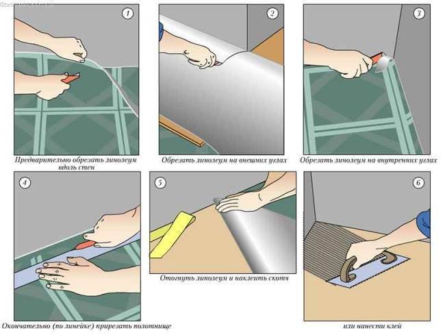 Как постелить линолеум своими руками