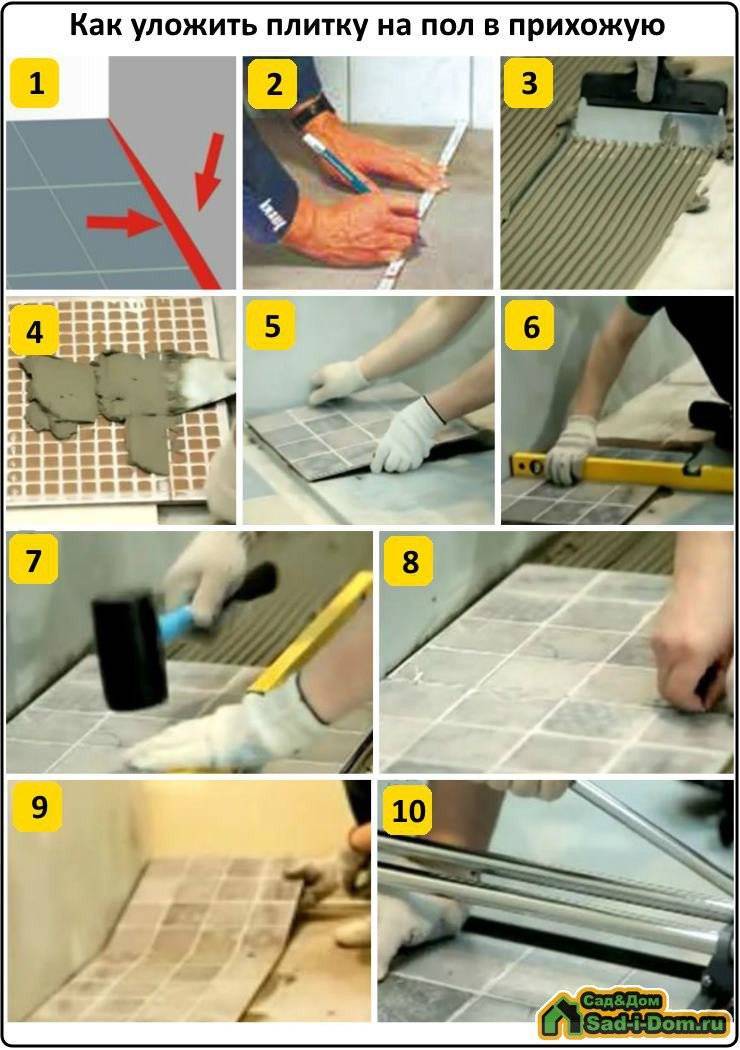 Как класть плитку на пол: пошаговая инструкция с видео