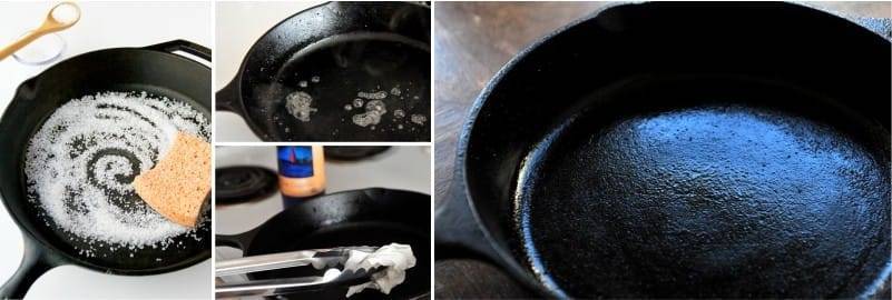 Чем и как удалить многолетний нагар снаружи чугунной сковороды: народные средства