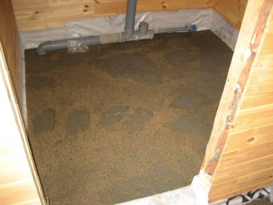 Устройство бетонного пола бани: на деревянный,стяжка под плитку, лаги. как сделать со сливом, гидроизоляция. утепление