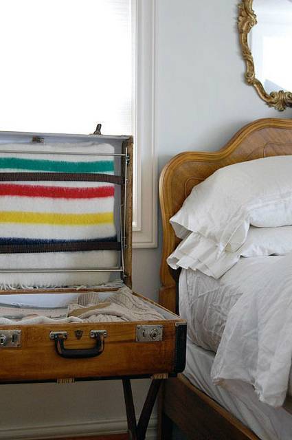 Старый чемодан в интерьере: 21 идея использования