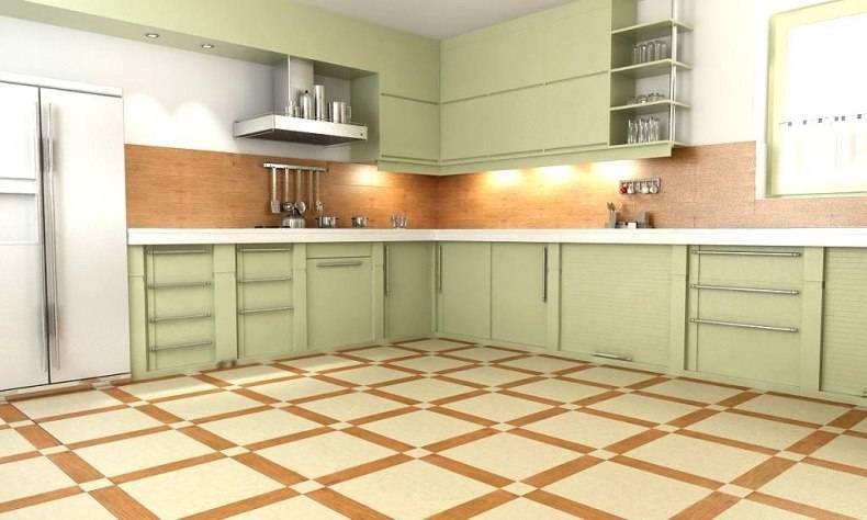 Плитка для кухни на пол: современные материалы, монтаж