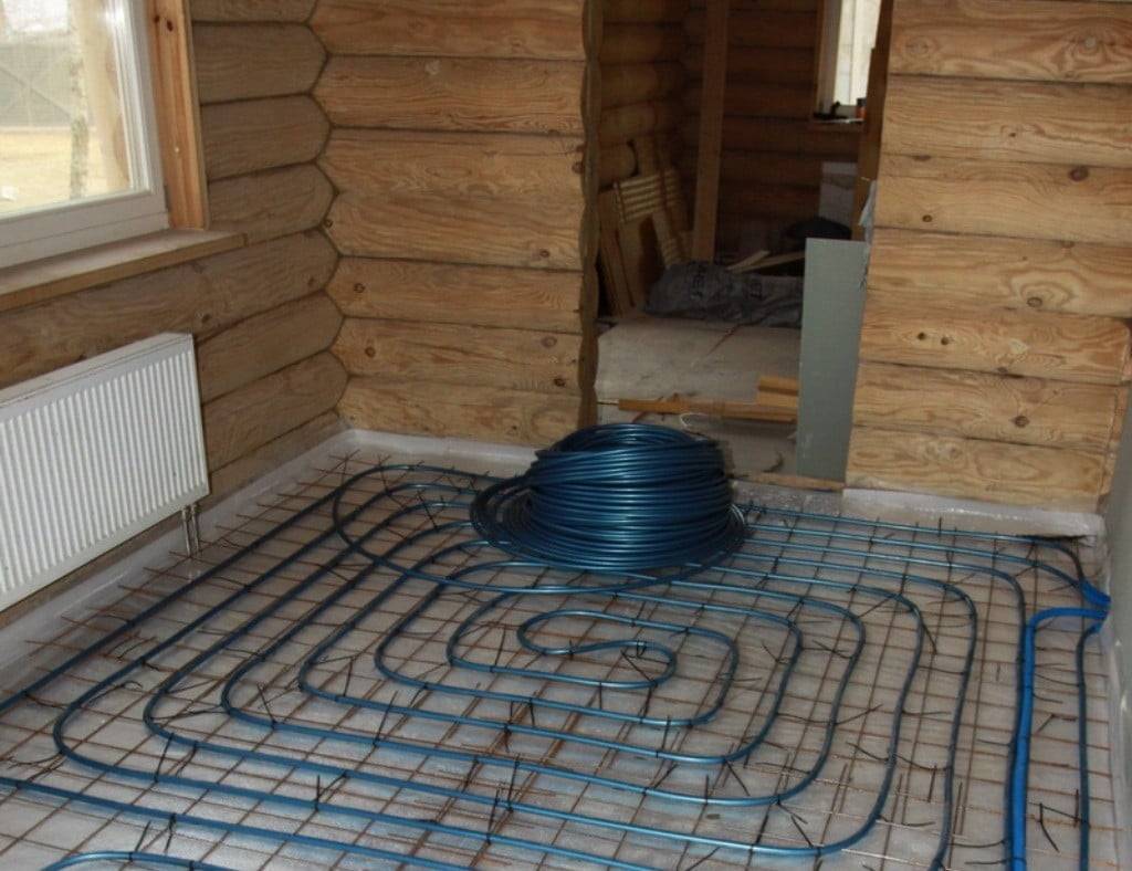 Теплые полы в бане своими руками