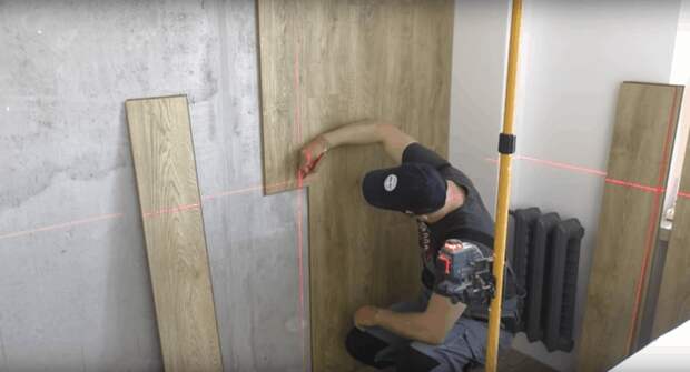 Как крепить ламинат на стену