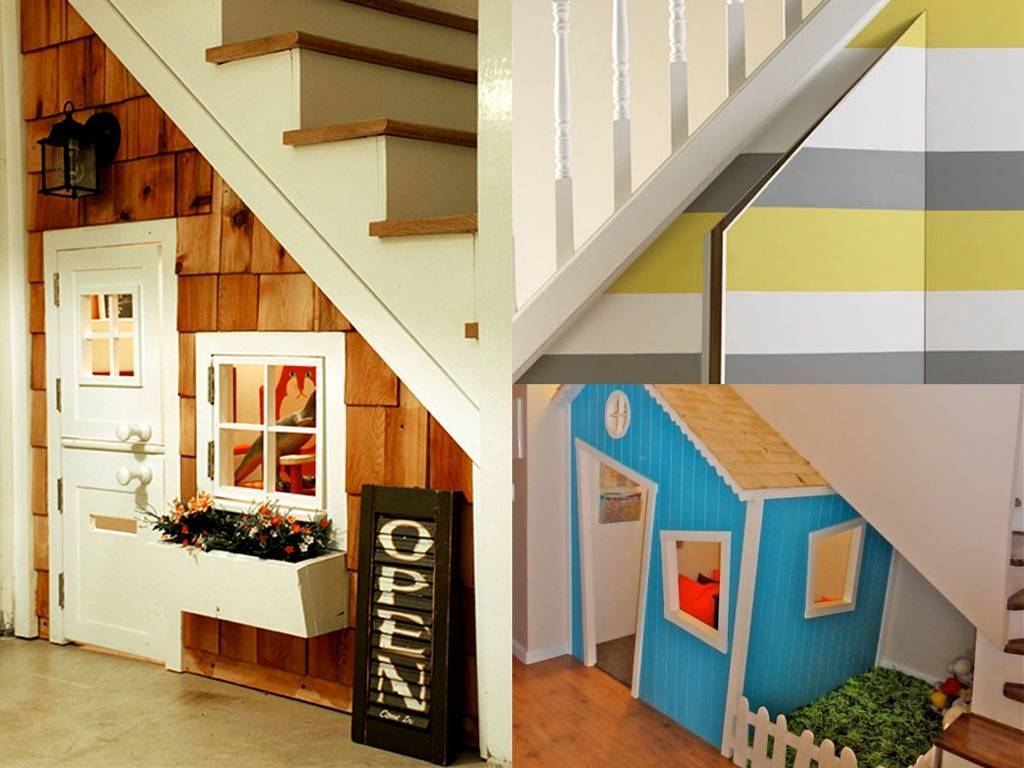 Обустройство пространства под лестницами в загородных домах: оценка площади, 28 фото с вариантами оформления