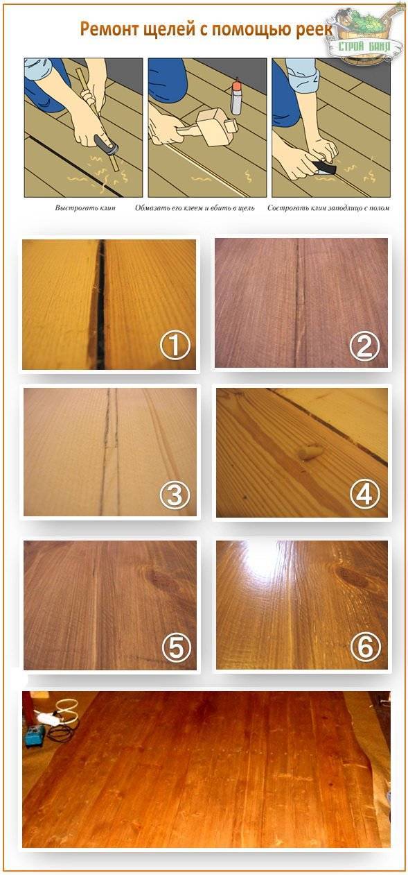 Чем и как заделать щели в деревянном полу между досками